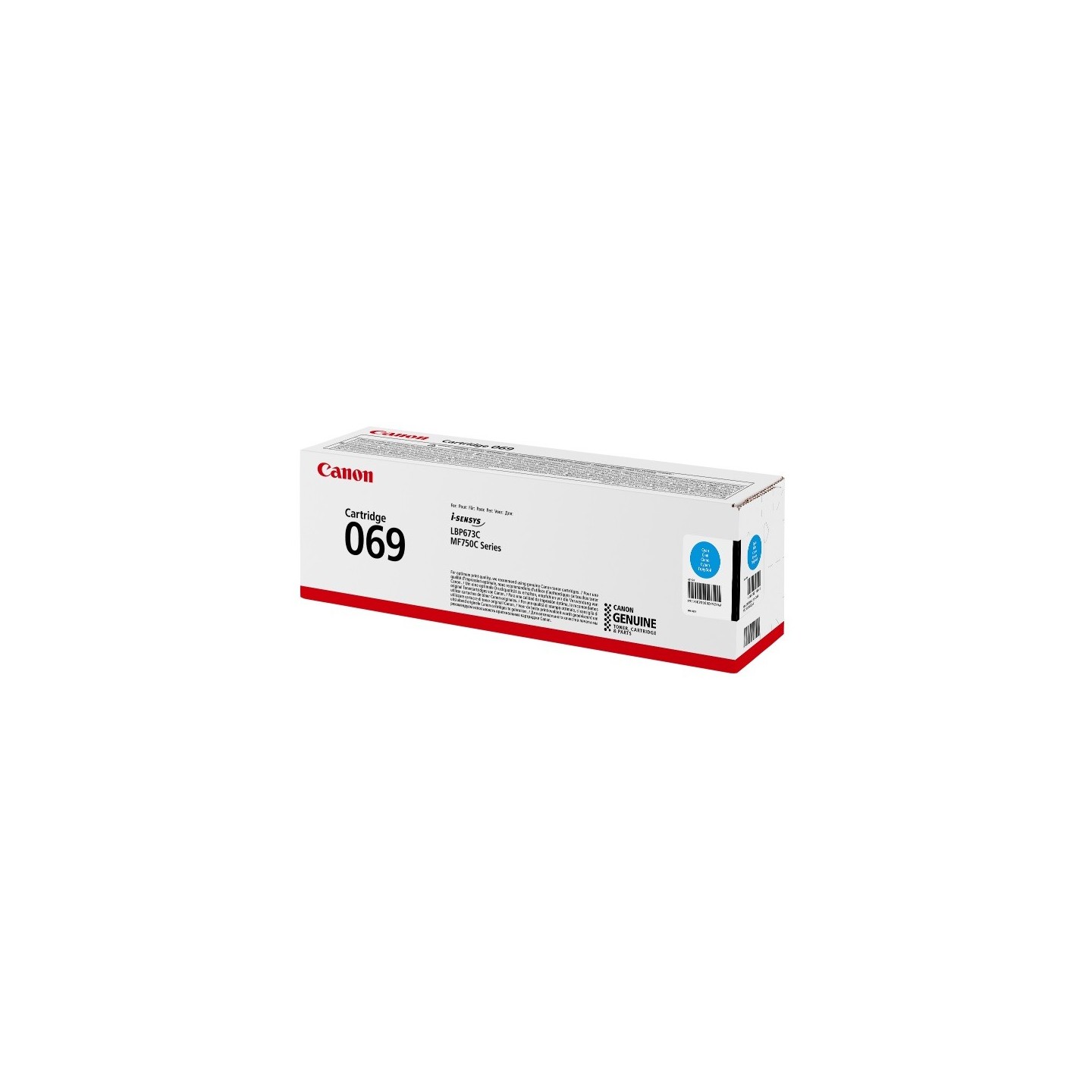 Cartouche Toner Cyan Canon N° 069 pour i SENSYS MF752Cdw, ... (069C)
