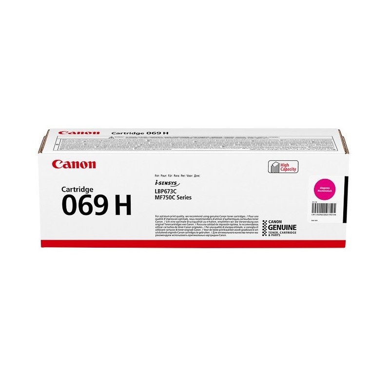 Cartouche Toner Magenta Haute Capacité Canon N° 069 pour i SENSYS MF752Cdw, ... (069HM)