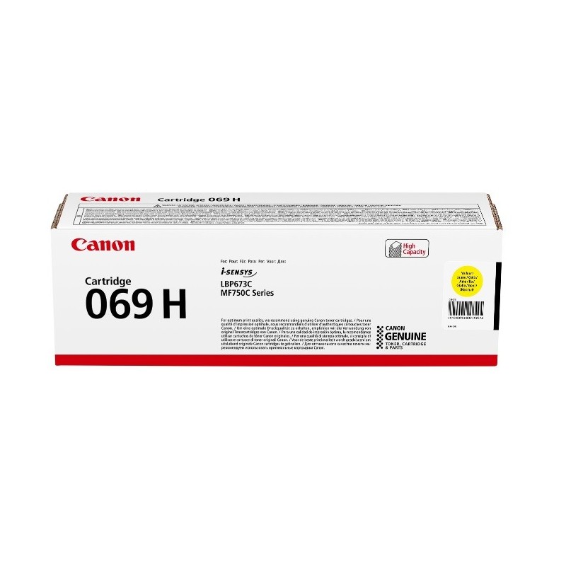 Cartouche Toner Jaune Haute Capacité Canon N° 069 pour i SENSYS MF752Cdw, ... (069HY)