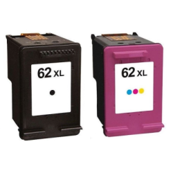 Pack 2 Cartouches Noir + Couleur XL générique pour HP Envy 5640/ Officejet 5740/ Envy 7640 (N°62XL)