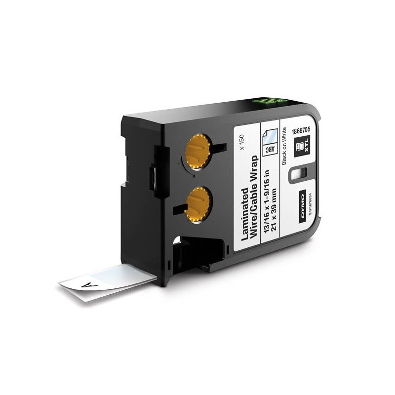 Enrobages plastifiés pour fils/câbles DYMO XTL 21mm x 39mm (Noir/Blanc)