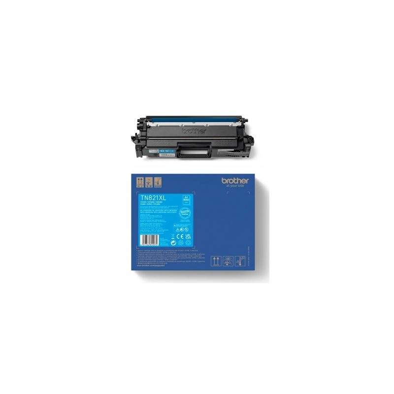 Toner Cyan Haut rendement Brother pour HL-L9430CDN, L9470CDN (TN-821XLC)