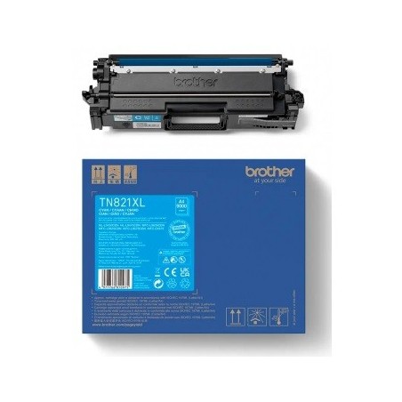 Toner Cyan Haut rendement Brother pour HL-L9430CDN, L9470CDN (TN-821XLC)