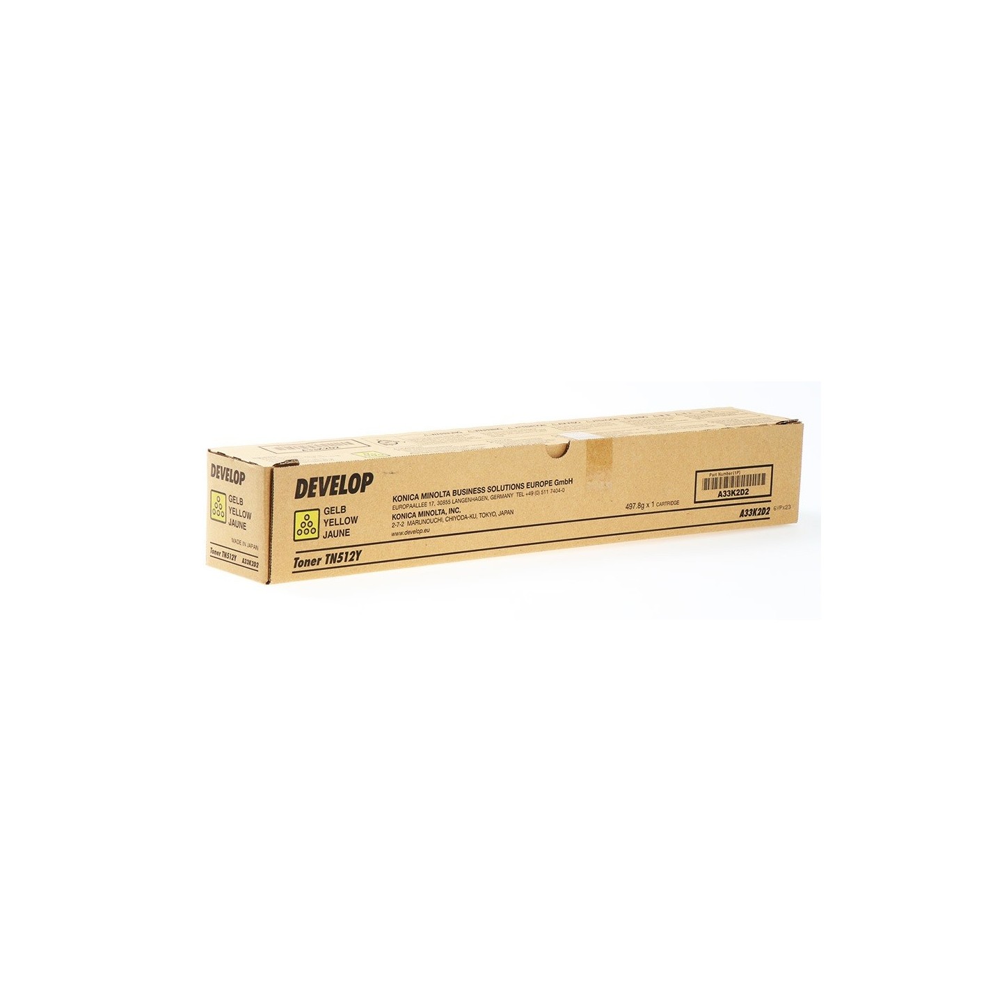 Toner Jaune Develop pour Ineo +454/+554 ... (TN-512Y) (26 000 pages)
