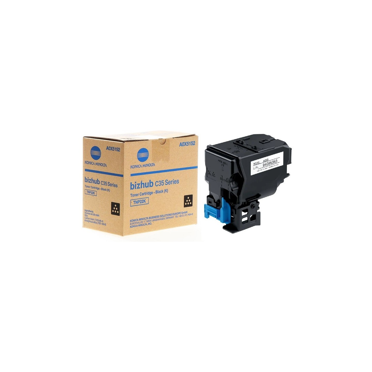 Toner noir Konica Minolta pour Bizhub C25  (A0X5153 - TNP27K), Toner Express : achat en ligne de Toner noir Konica Minolta pour 