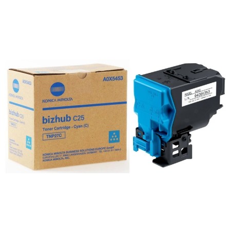 Toner cyan Konica Minolta pour Bizhub C25  (A0X5453 - TNP27C), Toner Express : achat en ligne de Toner cyan Konica Minolta pour 