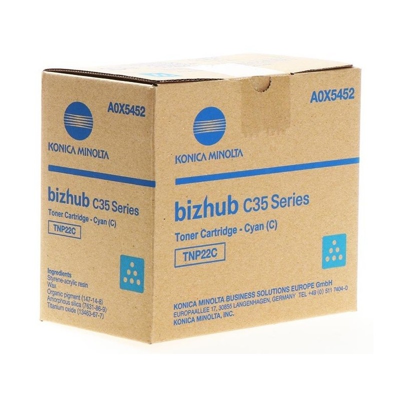 Toner cyan Konica Minolta pour Bizhub C35 (TNP22C)