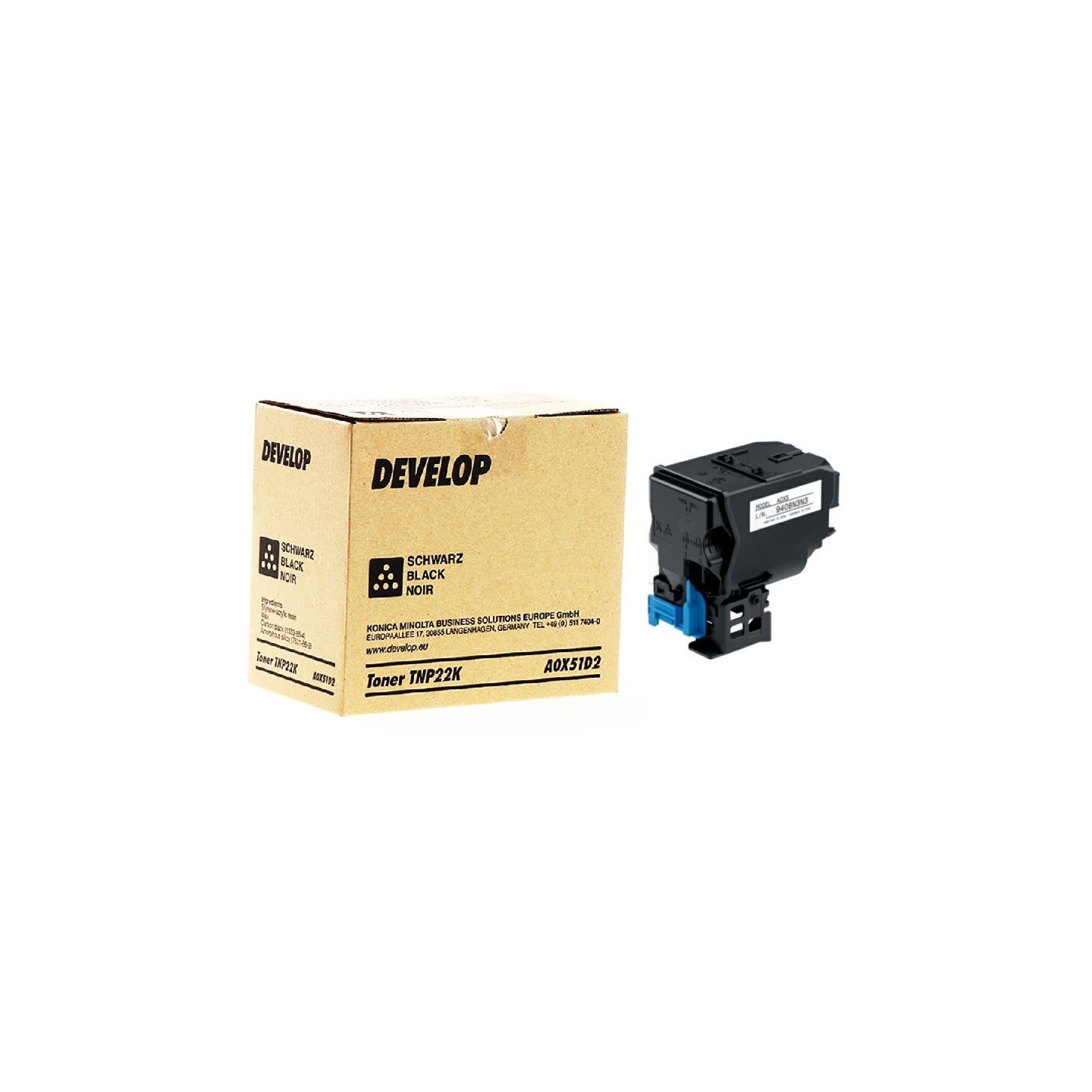 Cartouche Toner Noir Develop pour Ineo+35 /+35p ...(TNP-22)