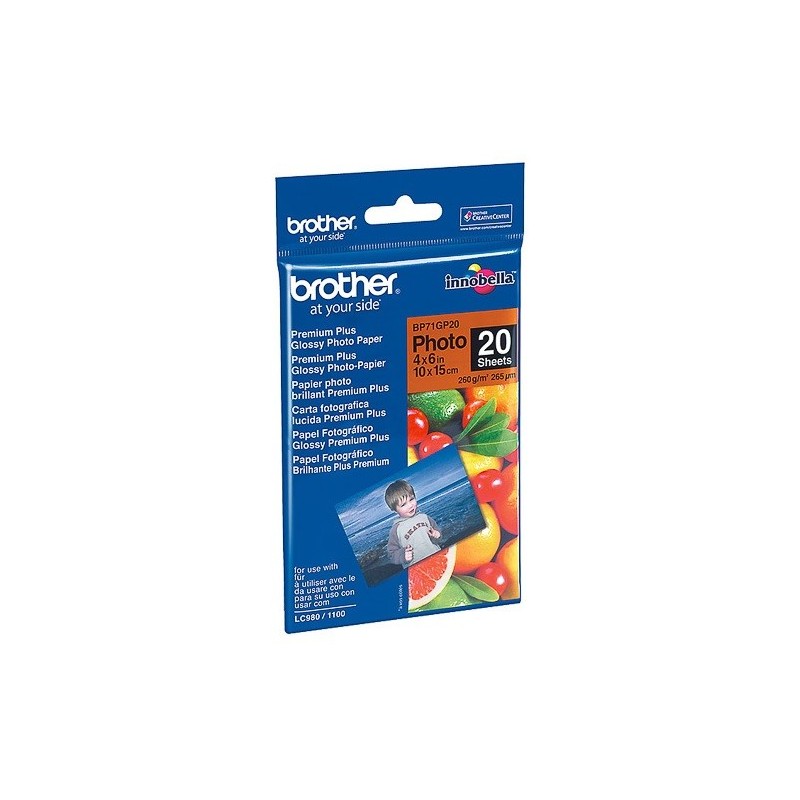 Papier Photo Brother Innobella  10x15cm 260 g/m² Brillant (20 Feuilles)