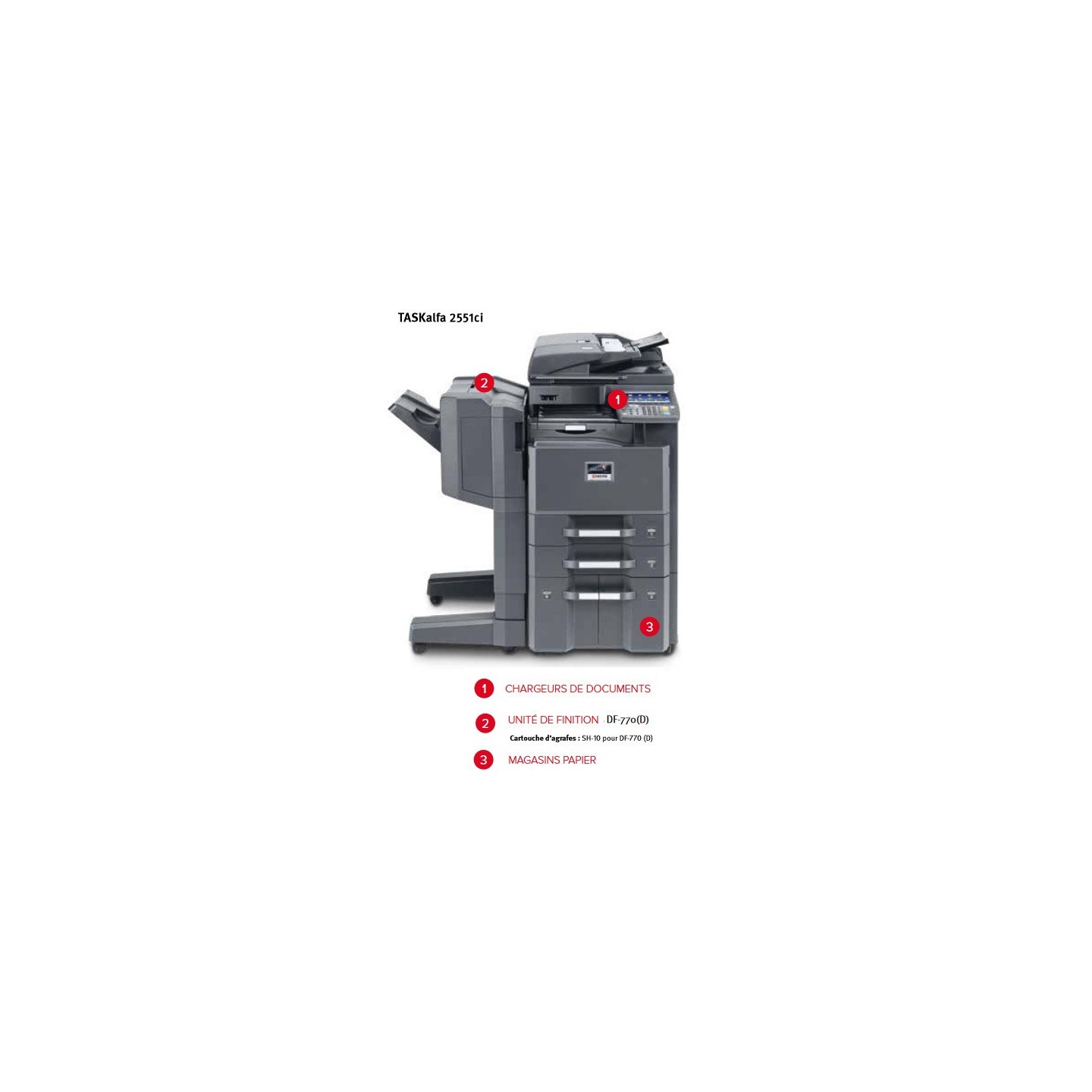 Pack 3 x 5 000 agrafes Kyocera pour TASKalfa 2551ci, TASKalfa 3051ci, ...(SH-10)