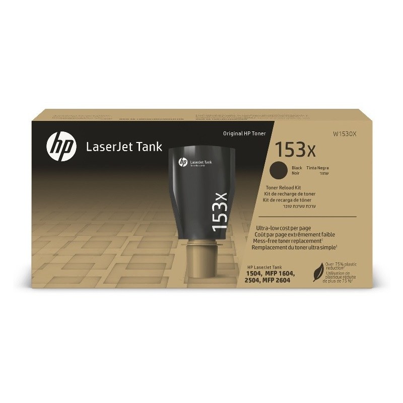 Kit de recharge de Toner Haute Capacité Noir HP pour LaserJet Tank 1504, MFP 1604... (153X)