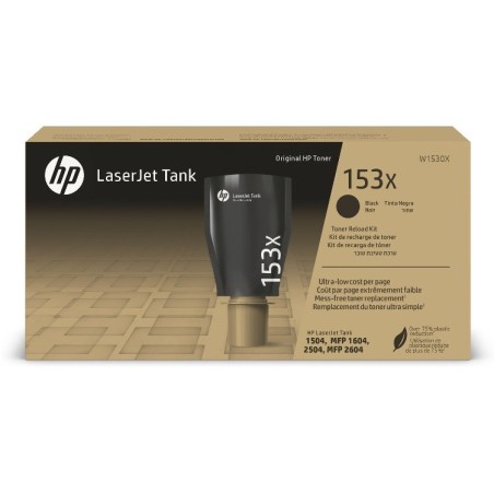 Kit de recharge de Toner Haute Capacité Noir HP pour LaserJet Tank 1504, MFP 1604... (153X)
