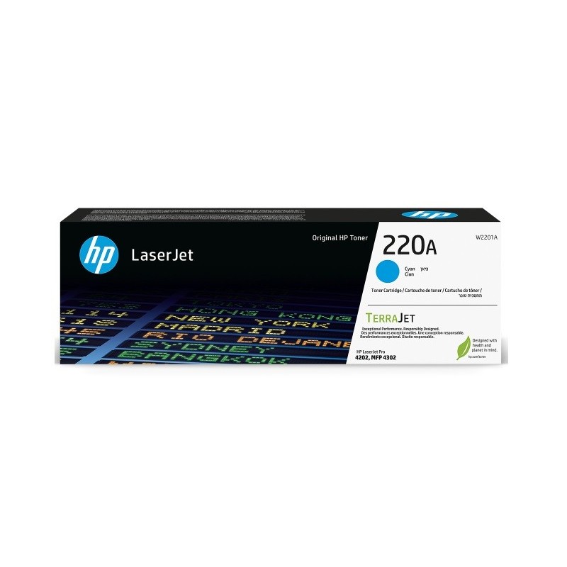 Cartouche Toner Cyan HP pour LaserJet Pro 4202, MFP 4302... (220A)