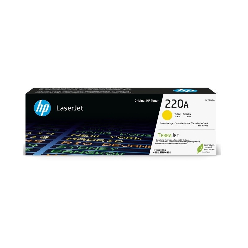 Cartouche Toner Jaune HP pour LaserJet Pro 4202, MFP 4302... (220A)