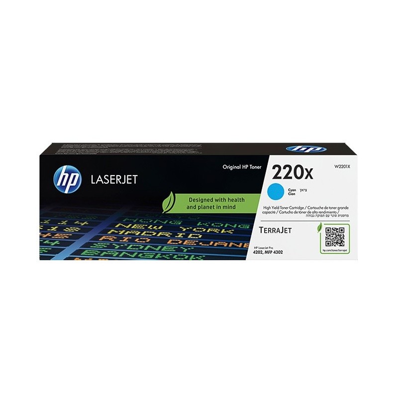 Cartouche Toner Cyan Haute Capacité HP pour LaserJet Pro 4202, MFP 4302... (220X)