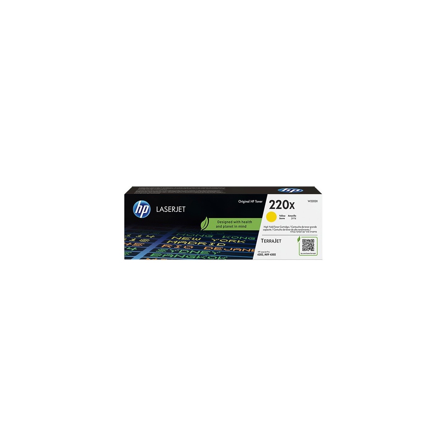 Cartouche Toner Jaune Haute Capacité HP pour LaserJet Pro 4202, MFP 4302... (220X)