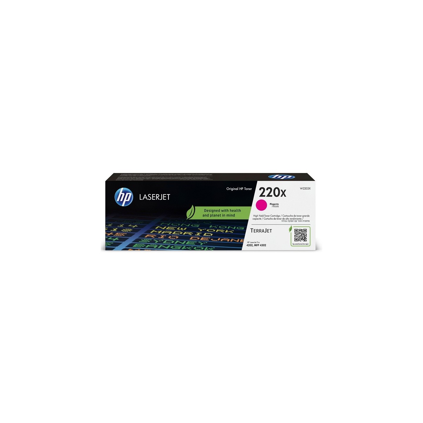 Cartouche Toner Magenta Haute Capacité HP pour LaserJet Pro 4202, MFP 4302... (220X)