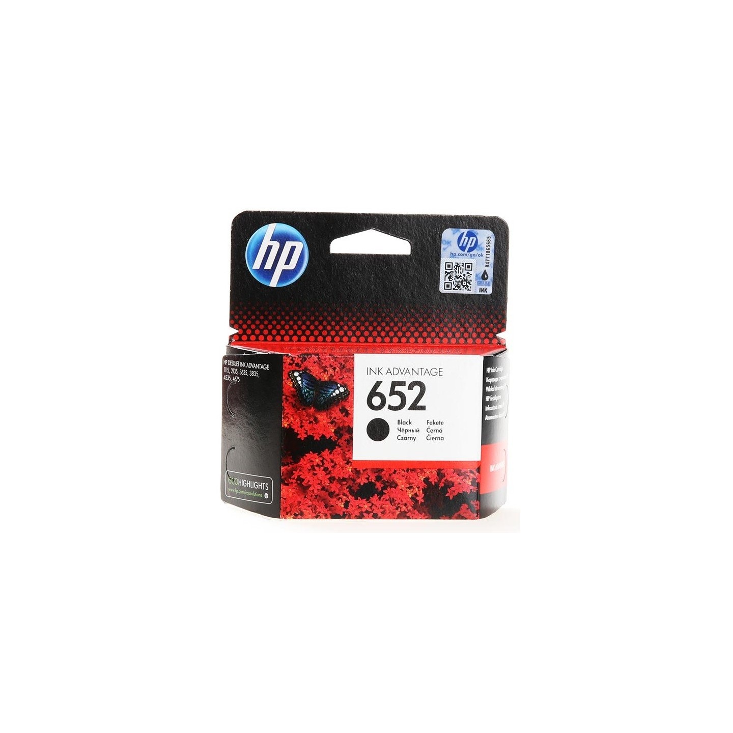 Cartouche noire HP pour Deskjet Ink Advantage 2135,... (N°652)
