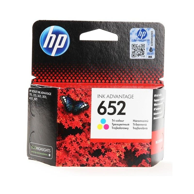 Cartouche 3 couleurs HP pour Deskjet Ink Advantage 2135,... (N°652)