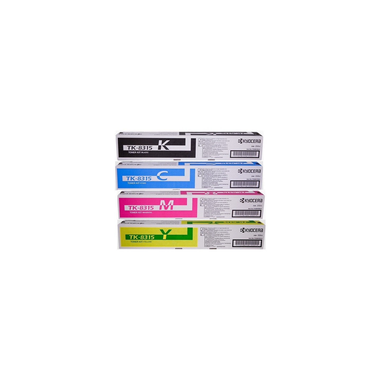 PACK 4 Toners Kyocera Mita pour TaskAlfa 2550ci (TK8315) (C, M, J, N)