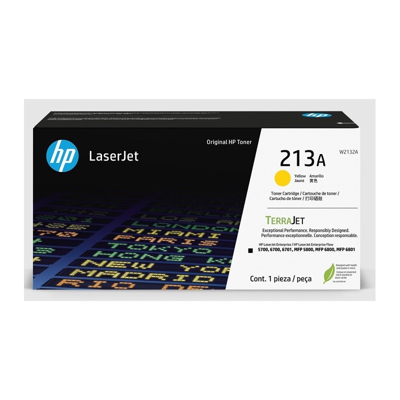Toner Jaune HP pour Color LaserJet Enterprise 5700dn, 6800dn MFP.... (213A)