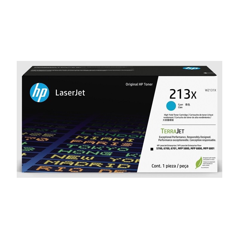 Toner Cyan Haute capacité HP pour Color LaserJet Enterprise 5700dn, 6800dn MFP.... (213X)