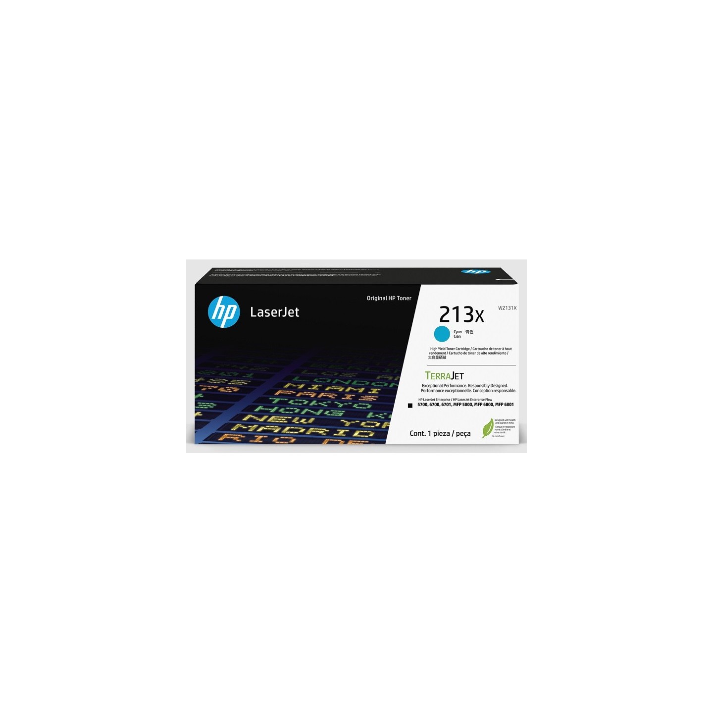 Toner Cyan Haute capacité HP pour Color LaserJet Enterprise 5700dn, 6800dn MFP.... (213X)