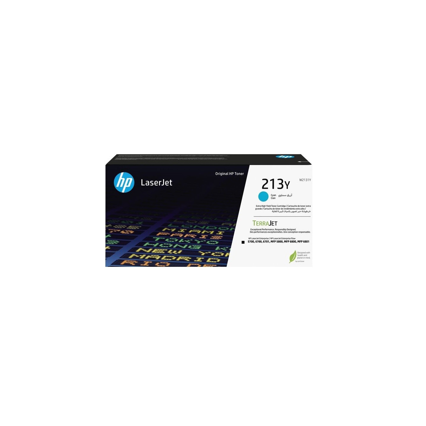 Toner Cyan Très Haute capacité HP pour Color LaserJet Enterprise 5700dn, 6800dn MFP.... (213Y)