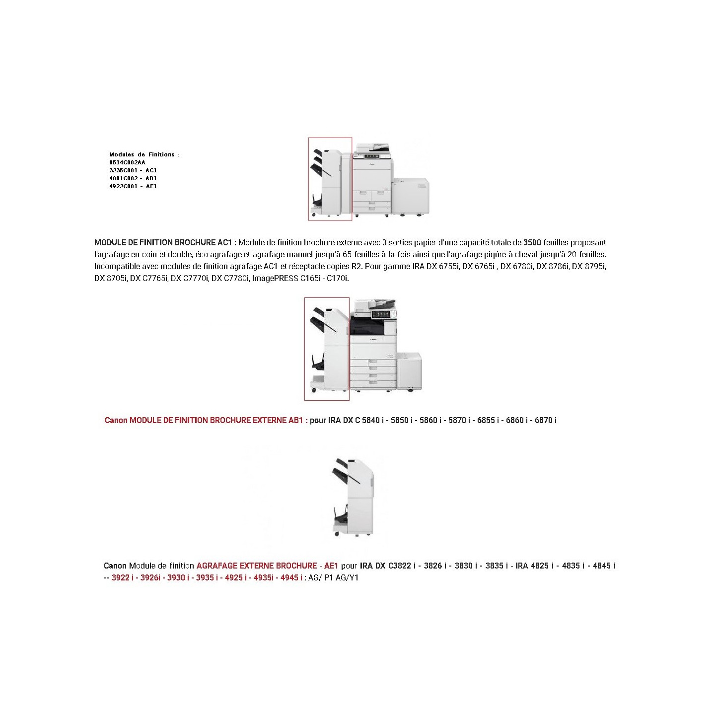 Cartouche d'agrafes Y1 Canon pour imageRUNNER ADVANCE 6065...