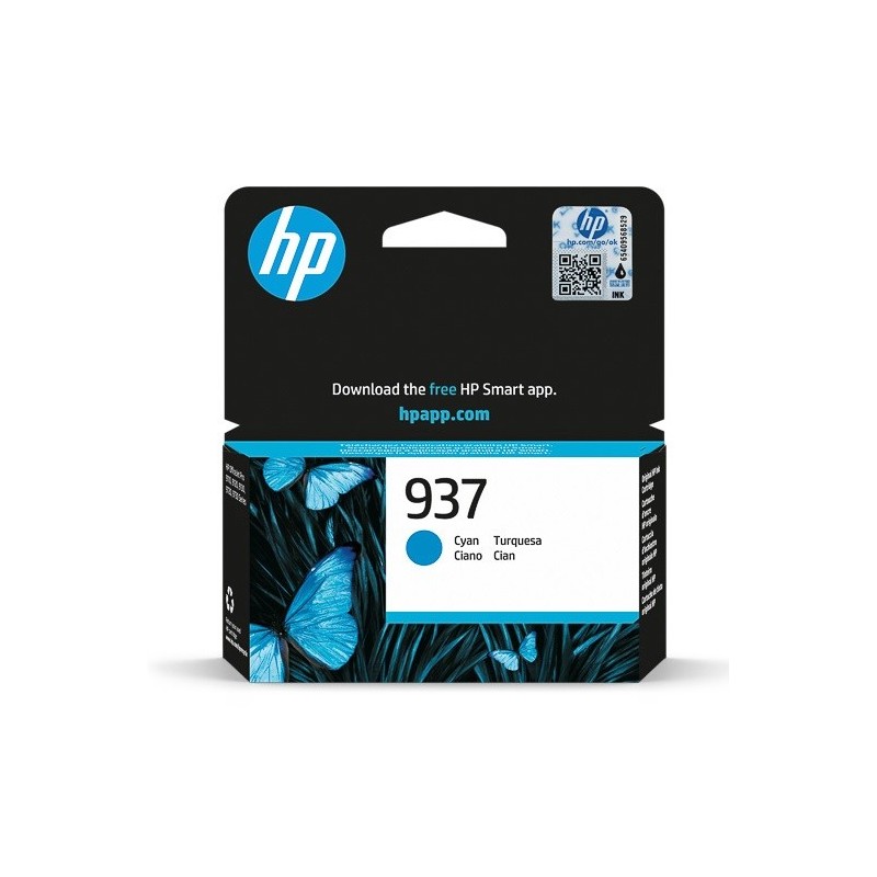 Cartouche Jet d'encre Haute Capacité HP N°937 Cyan (800 pages)