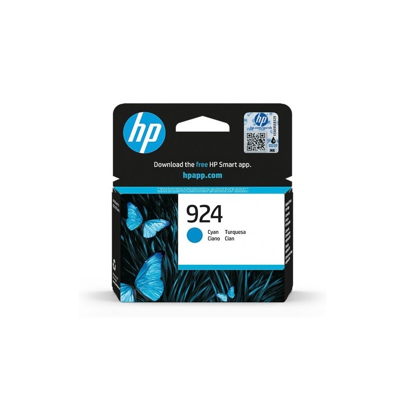 Cartouche Jet d'encre Cyan Capacité Standard HP N°924 (400 pages)