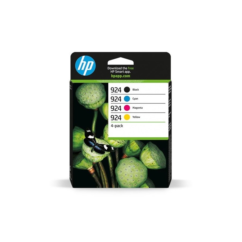Pack 4 Cartouches Jet d'encre N, C, M, Y  HP N°924 