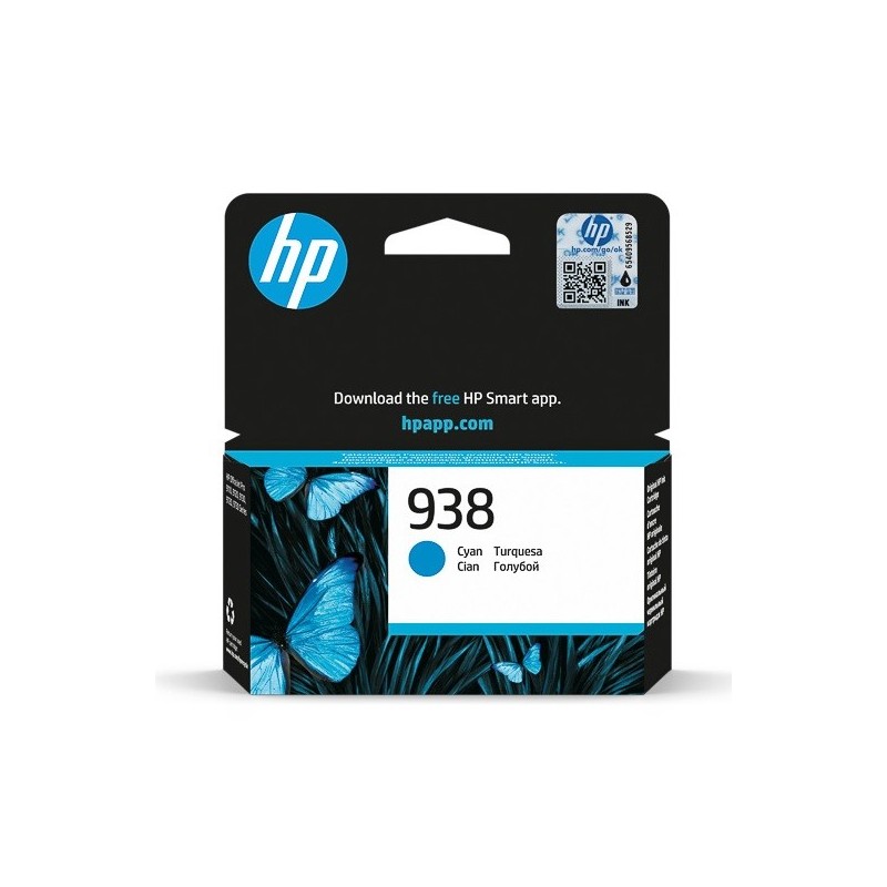 Cartouche Jet d'encre Cyan Haute Capacité HP N°938 (800 pages)
