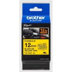 Cassette à ruban Brother pour étiqueteuse TZEFX641 originale – Noir sur Jaune, 18 mm de large