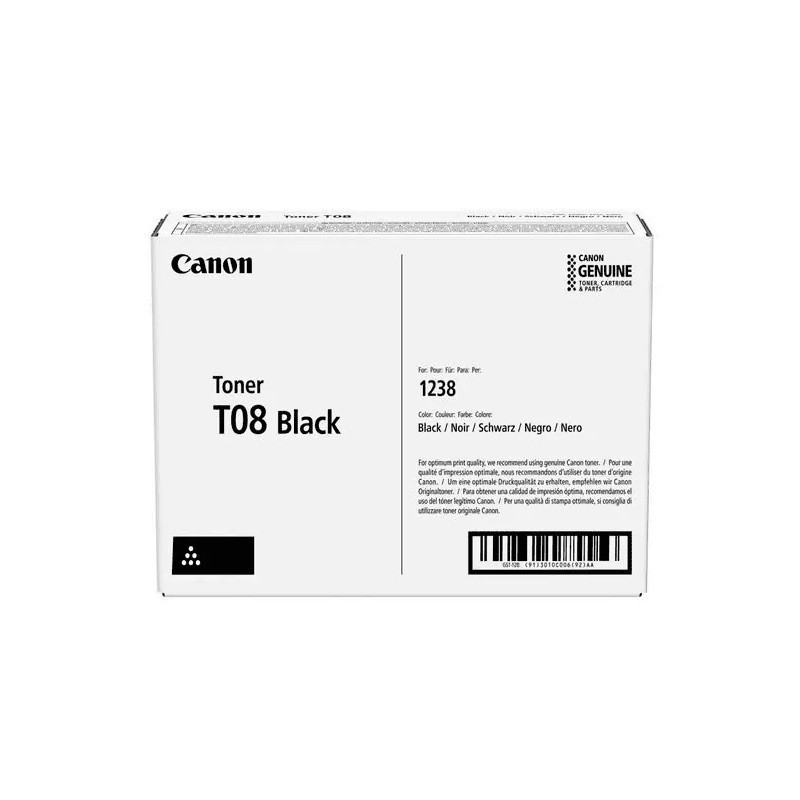 Cartouche Toner Noir Canon pour I-sensys X1238i/ X1238 series ... (T08)