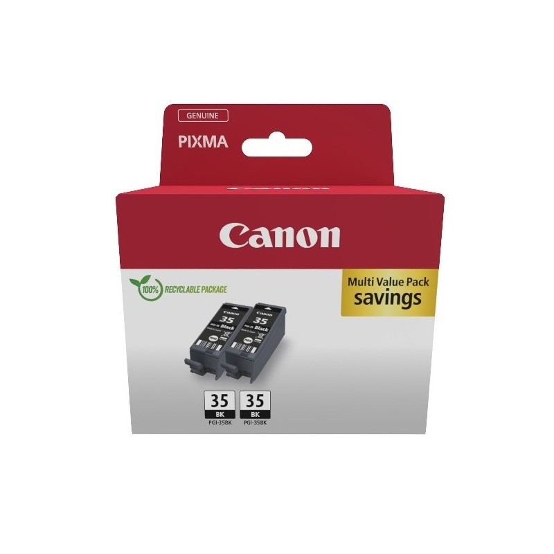Pack de 2 Cartouches d'encre Canon PGI-35 Noir pigment (1509B029)
