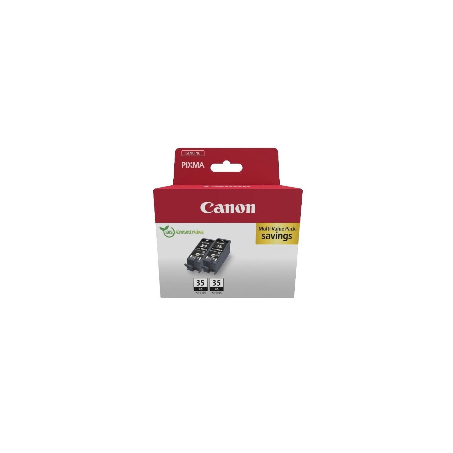 Pack de 2 Cartouches d'encre Canon PGI-35 Noir pigment (1509B029)