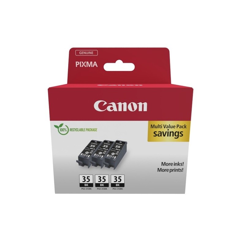 Pack de 3 Cartouches d'encre Canon PGI-35 Noir pigment 