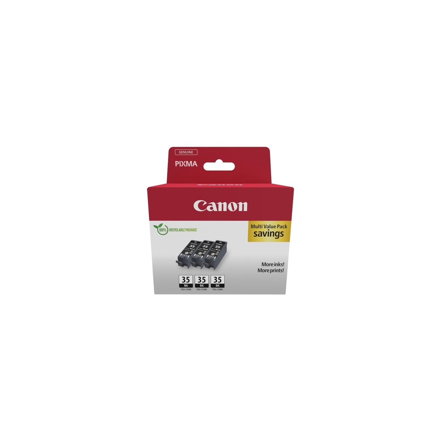 Pack de 3 Cartouches d'encre Canon PGI-35 Noir pigment 