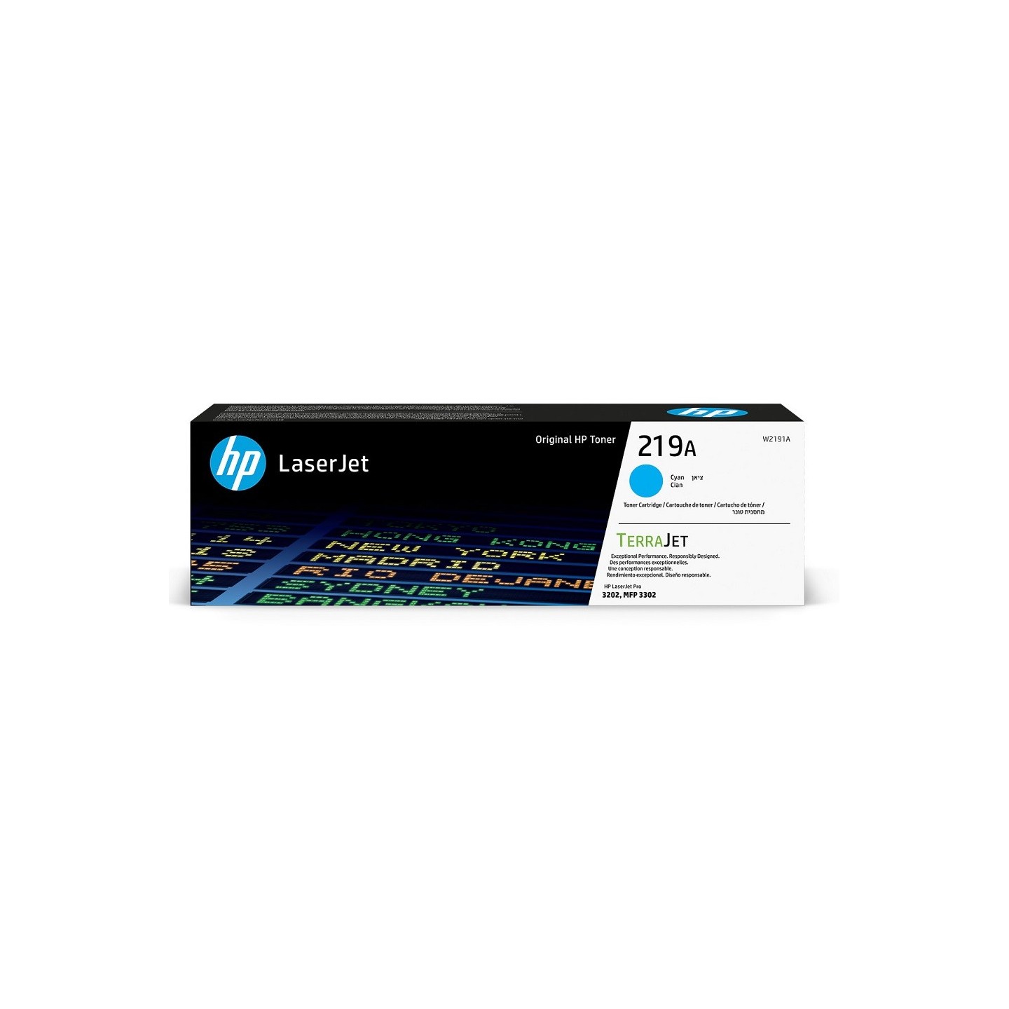 Toner Cyan HP pour Color LaserJet Pro 3302dw, 3302fdw, ... (219A)
