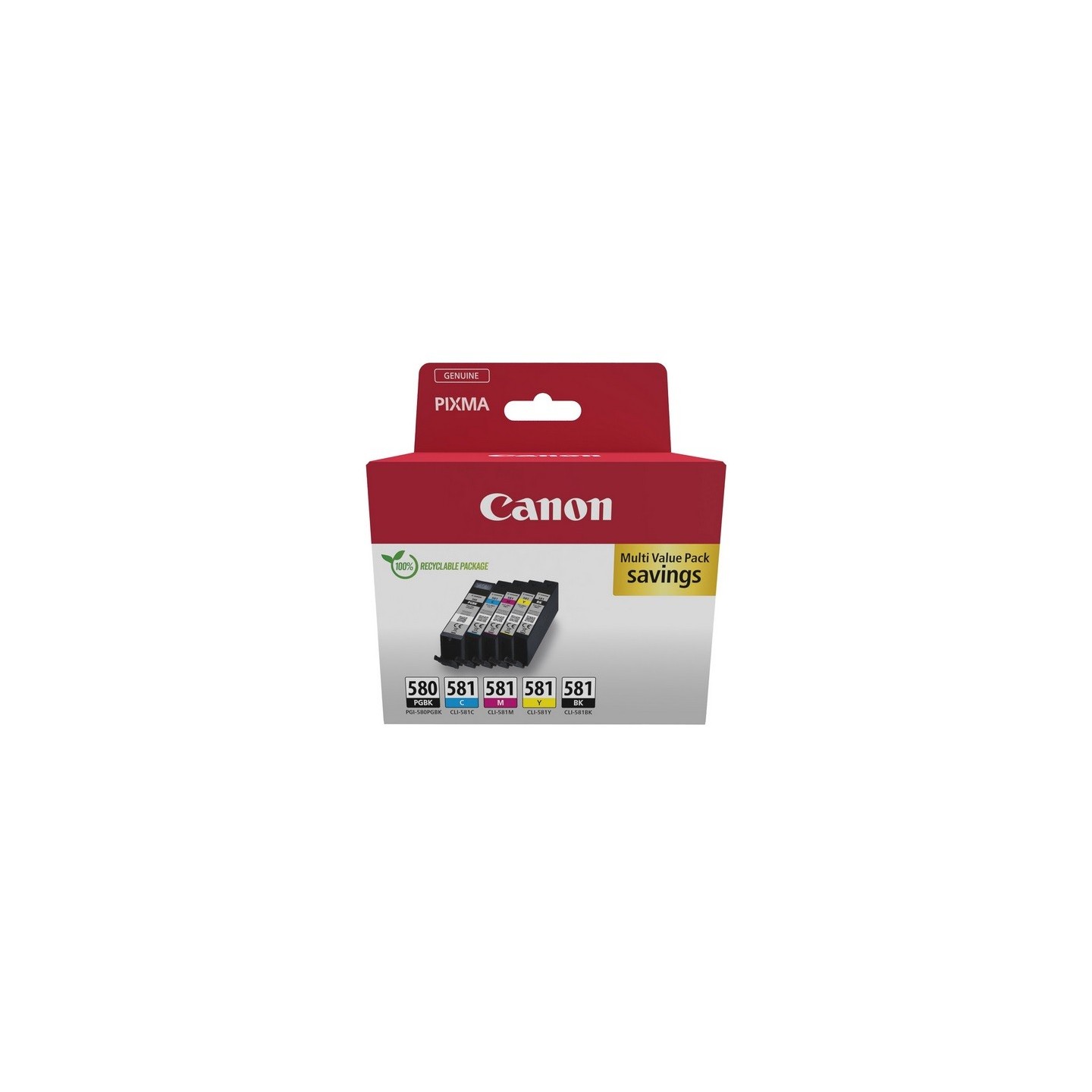 Pack 1 x PGI-580PGBK + 4 cartouches CLI-581 Canon pour Gamme PIXMA TS8150 ...