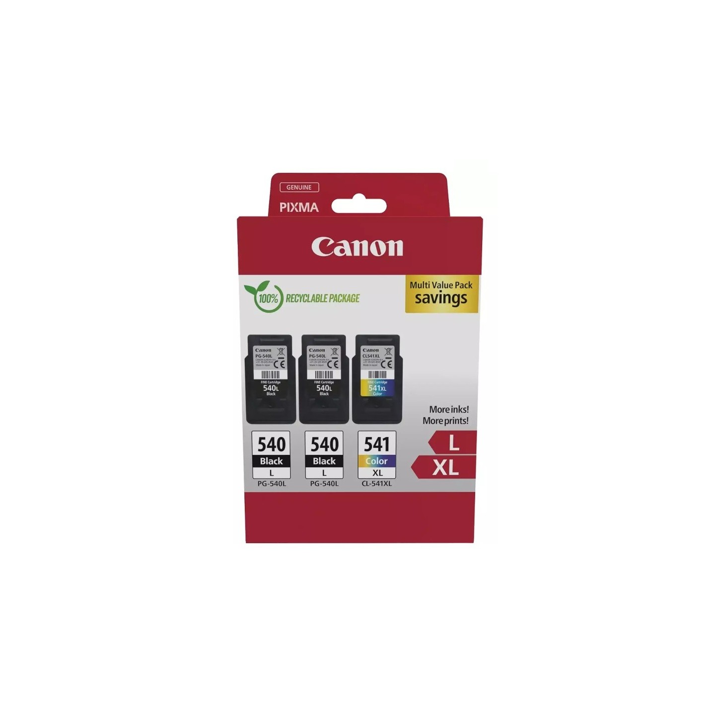 Multipack Canon (2 x PG-540/CL-541XL) pour Pixma MG2150 / MG3150...