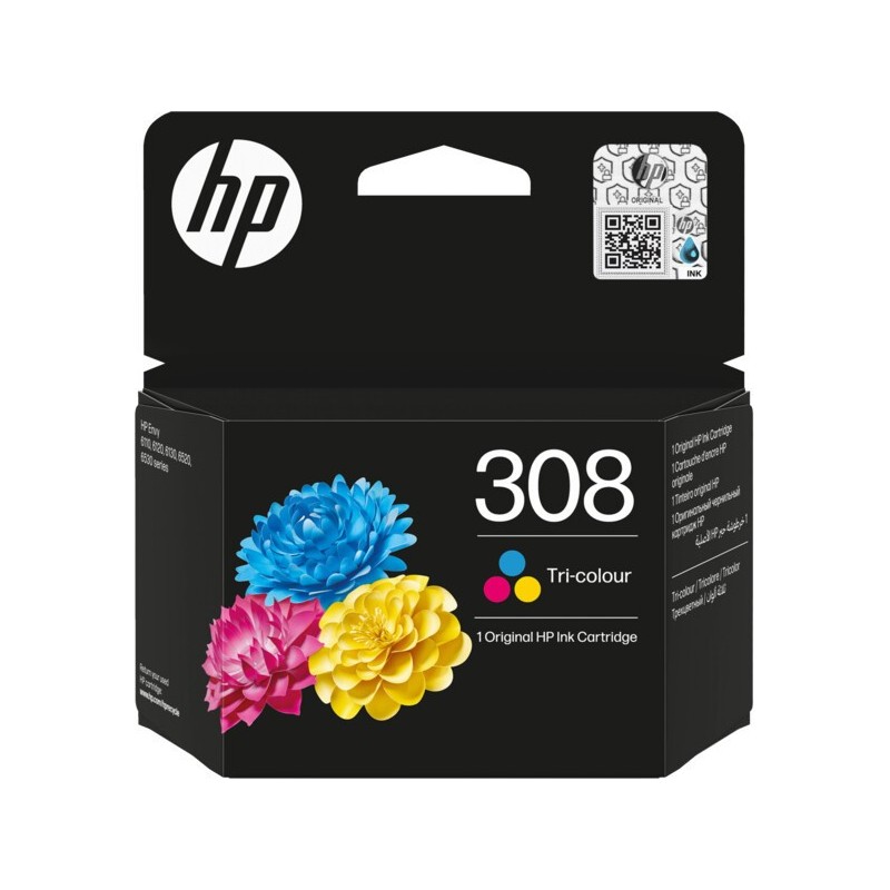 Cartouche d'encre Couleur HP pour ENVY 6110/ 6120 ....  (N°308)