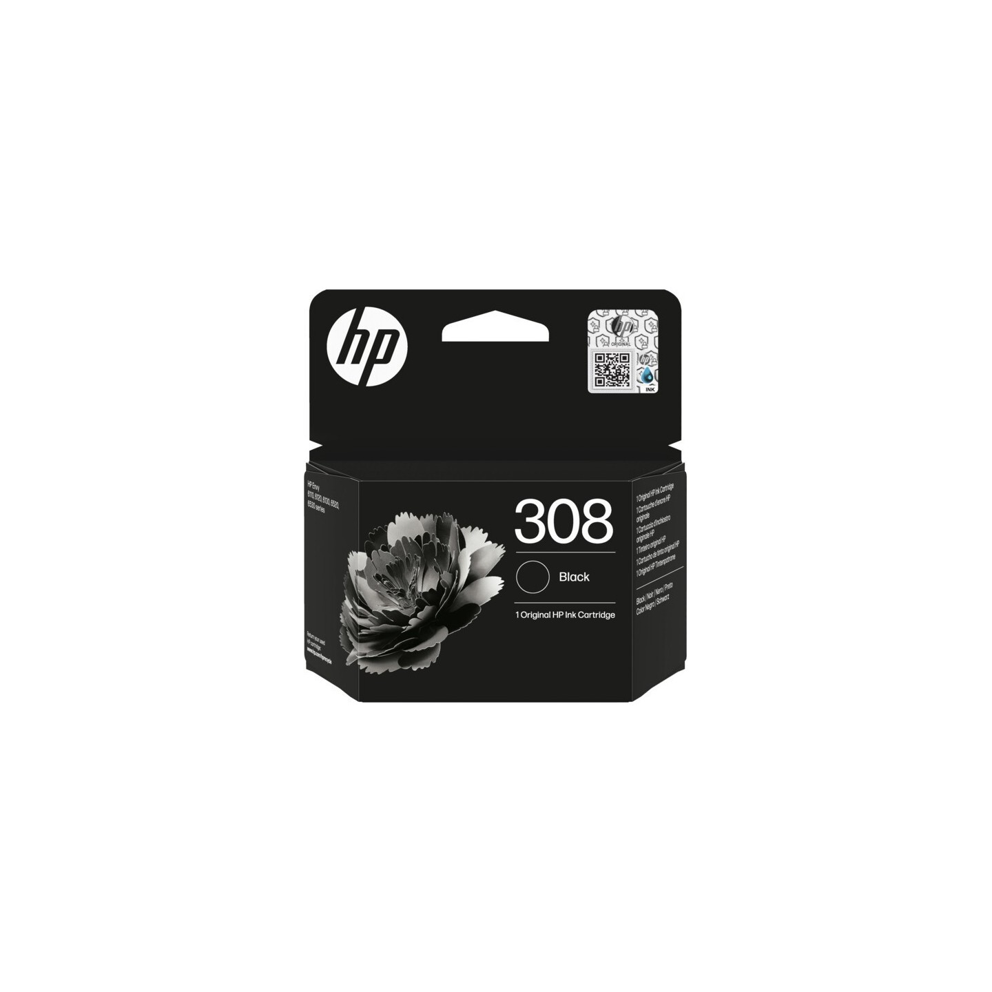 Cartouche d'encre Noir HP pour ENVY 6110/ 6120 ....  (N°308)