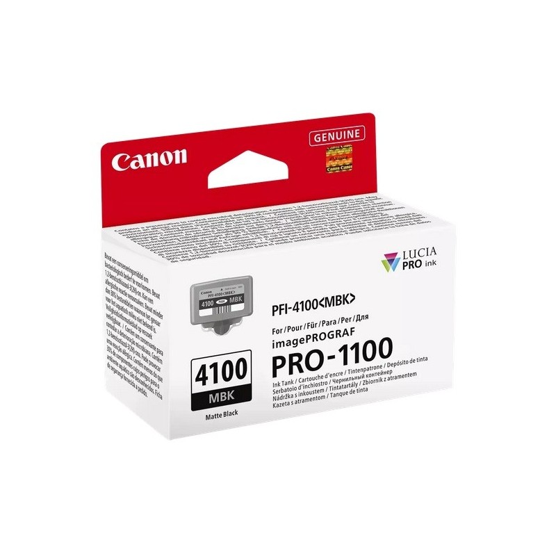 Cartouche Noire Mate Canon pour IMAGEPROGRAF PRO 110/ PRO 1100 GB(PFI-4100MBK)