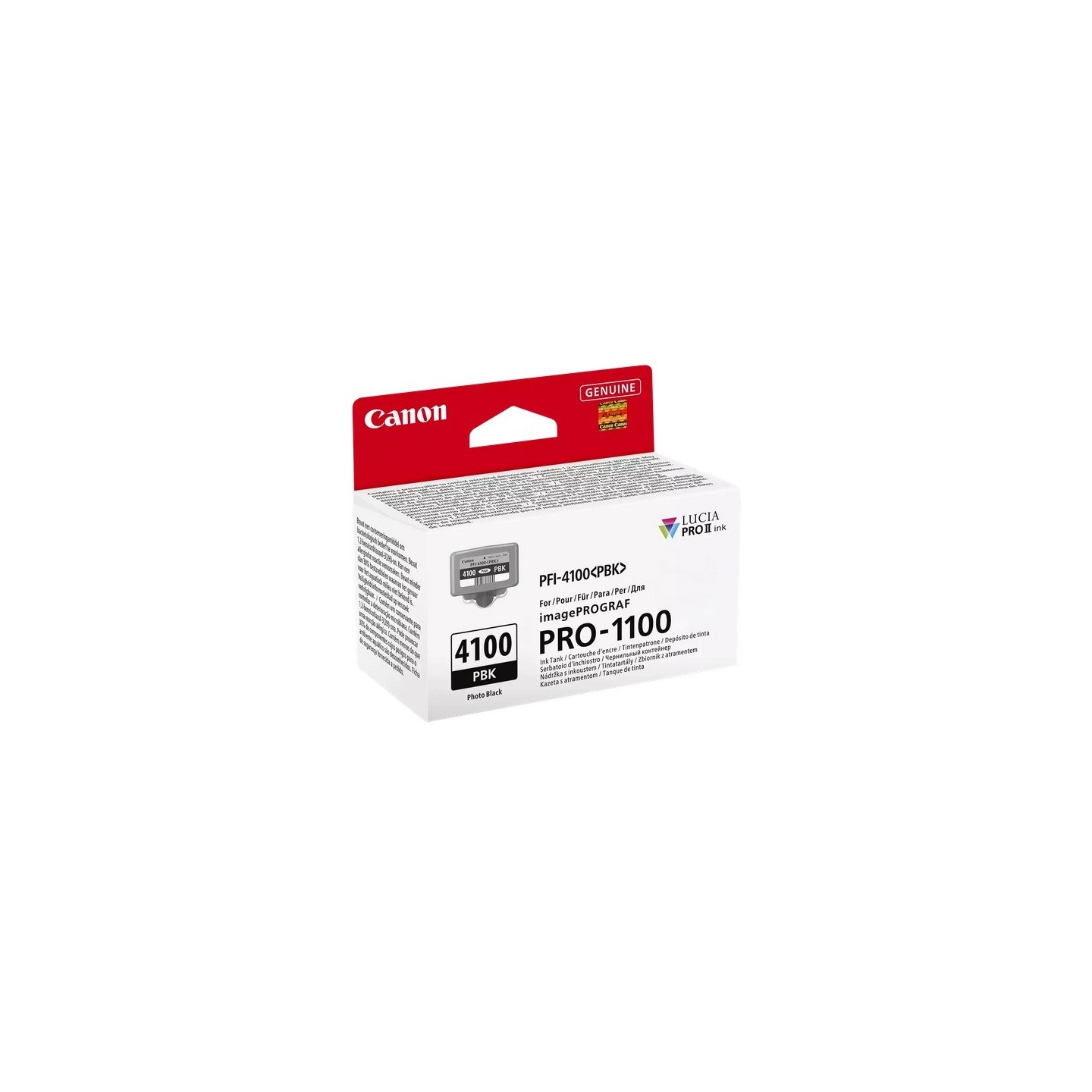 Cartouche Noire Photo Canon pour IMAGEPROGRAF PRO 110/ PRO 1100 GB(PFI-4100PBK)