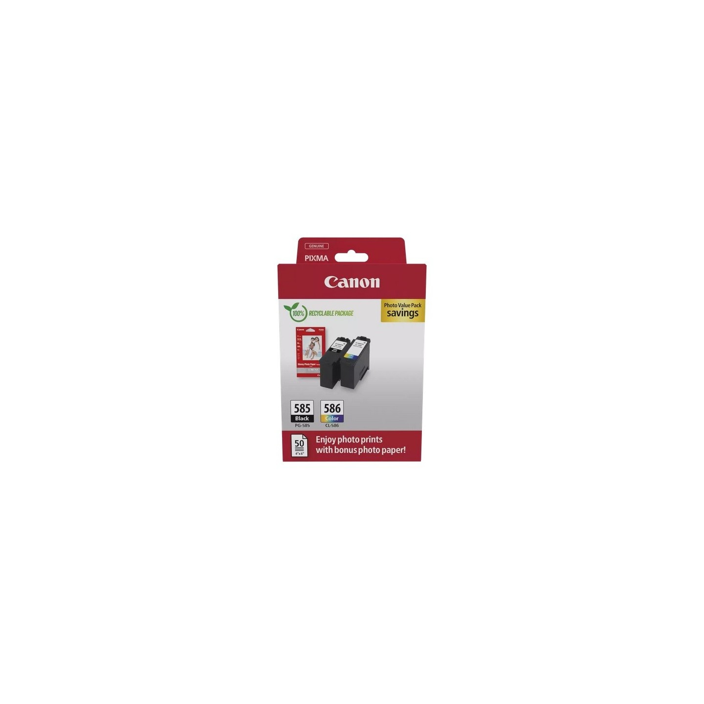 Pack de 2 Cartouches Jet d'encre (noir + couleur) pour Pixma PIXMA TS 7640I/ 7650I .. (PGI-585 / CLI-586)