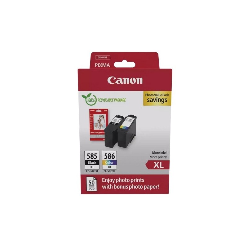 Pack de 2 Cartouches Jet d'encre (noir + couleur) pour Pixma PIXMA TS 7640I/ 7650I .. (PGI-585XL / CLI-586XL)