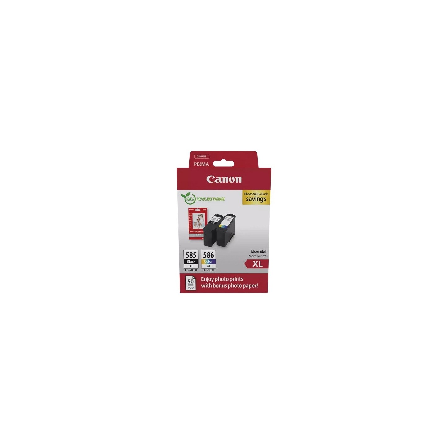 Pack de 2 Cartouches Jet d'encre (noir + couleur) pour Pixma PIXMA TS 7640I/ 7650I .. (PGI-585XL / CLI-586XL)
