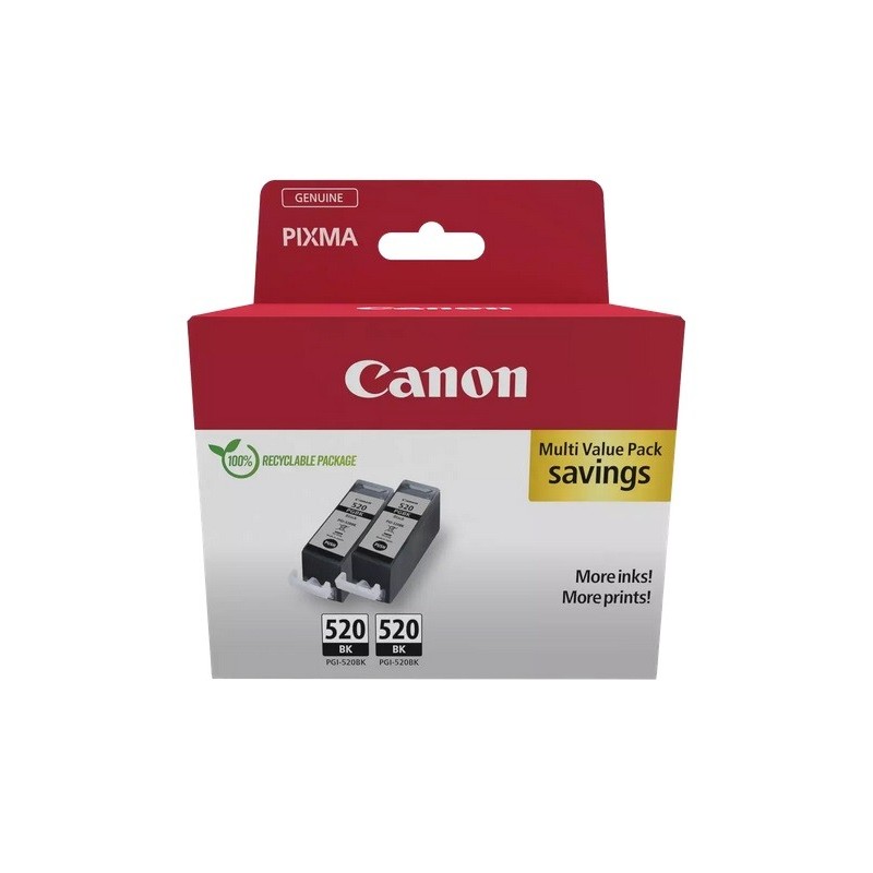 Pack 2 Cartouches d'encre noire Canon pour Pixma ip3600 / mp540...PGI-520BK